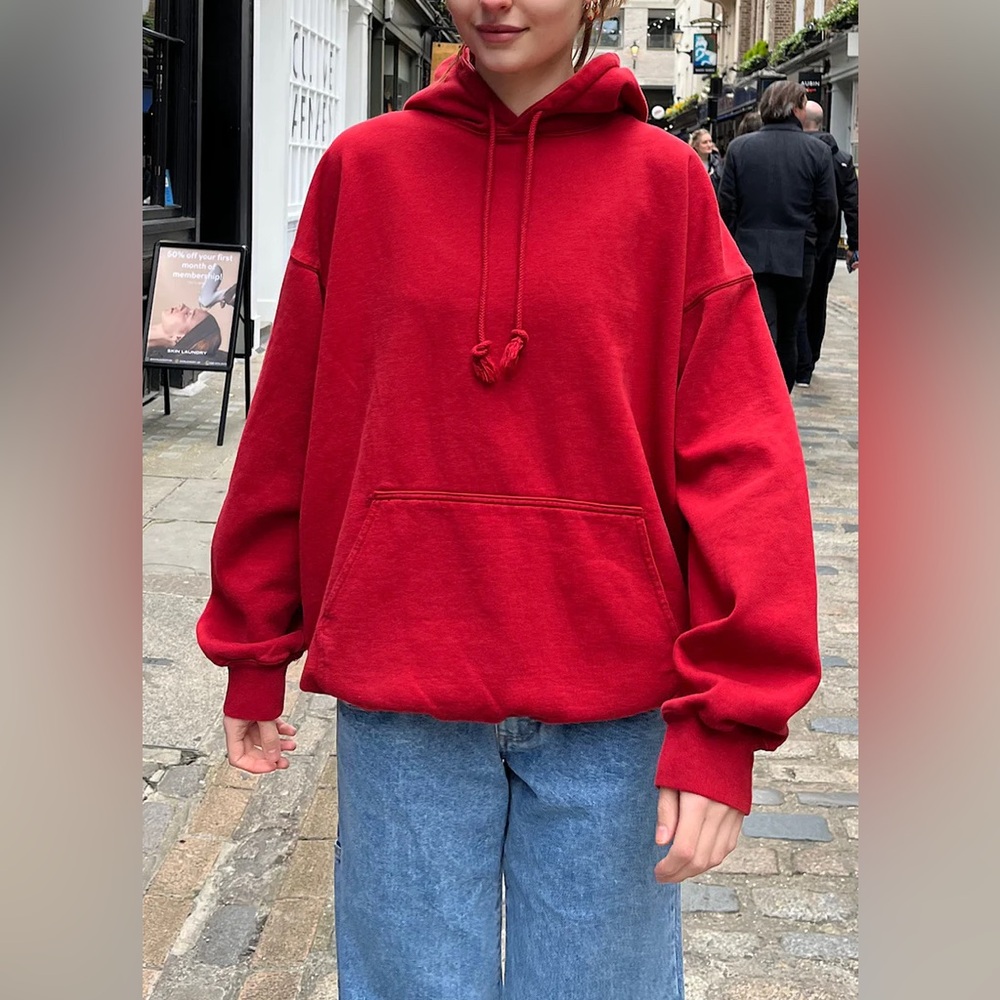 Brandy Melville Red Oversized Hoodie